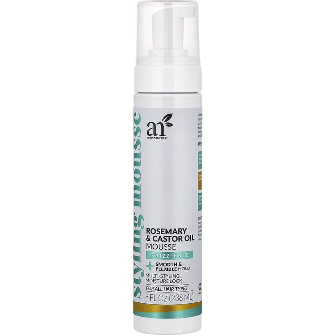 Mousse Coiffante Romarin & Huile de Ricin, Tous Types de Cheveux, 236 ml(8 fl oz) white