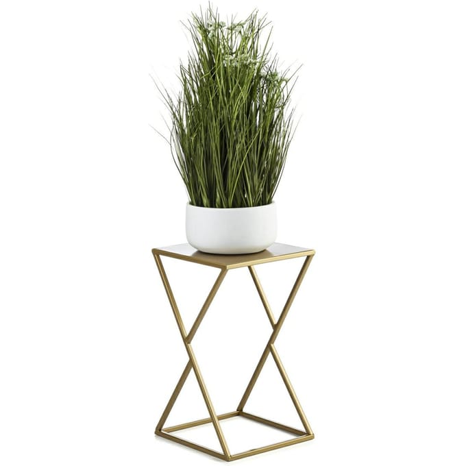 LoftPlant Modern - Plantenstandaard - Modern loftdesign - Staalconstructie - Goudkleurig - 40 cm