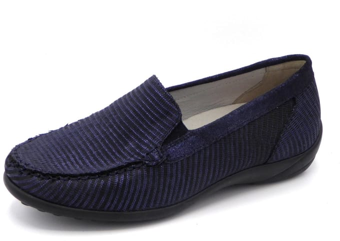 Waldläufer Dames Mocassin - 640004-301-194 Blauw - Wijdte K - Maat 3½ (36.5)