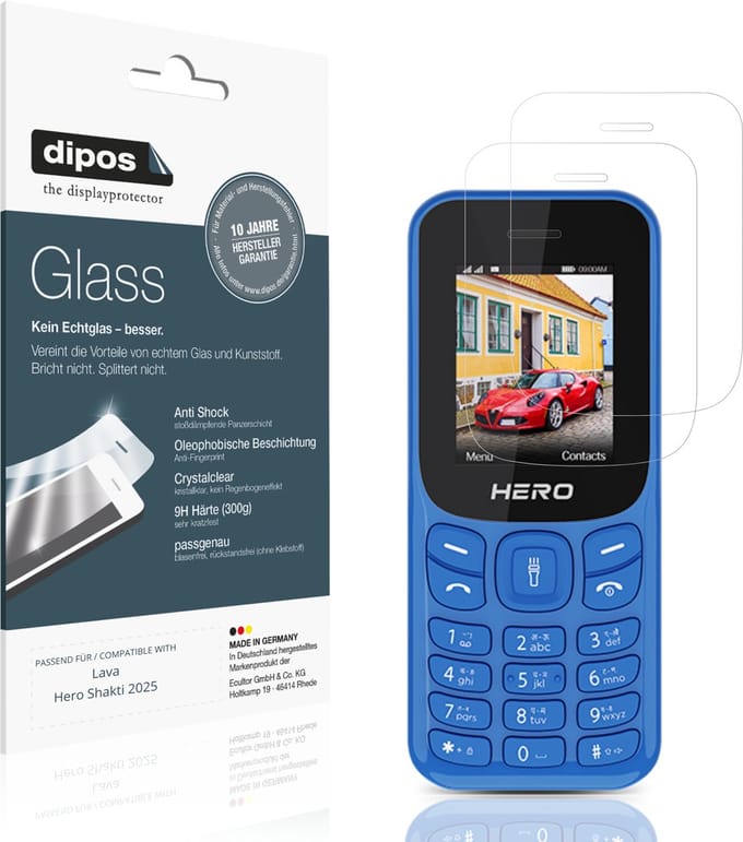 dipos – 2x Pantserfolie geschikt voor Lava Hero Shakti 2025 | 9H Screenprotector