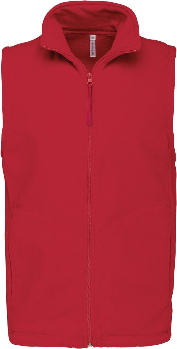 Kariban Bodywarmer van microfleece heren K913 - Red - 5XL