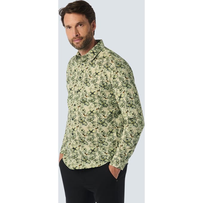No Excess Shirt Stretch Allover Printed Cement Größe: M | Casual hemden Outlet | Herren