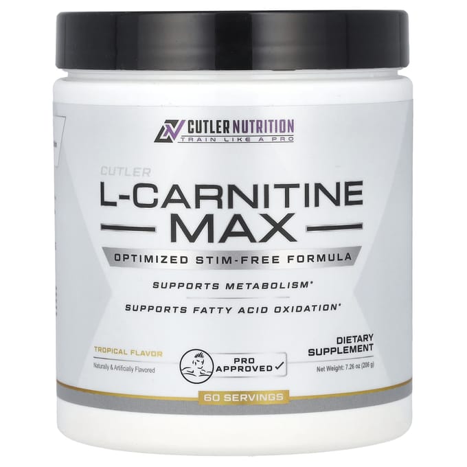 Cutler Nutrition, L-Carnitine Max, Tropische Smaak, 7.26 oz (206 gr)