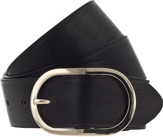 b.belt Riem Lorena Gold Ledergürtel W90 Schwarz Zwart