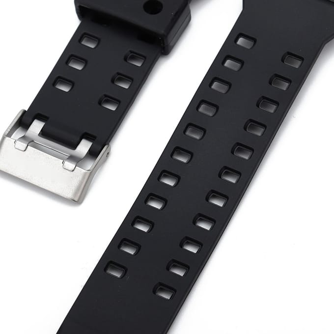 Siliconen Horlogeband Vervanging Polsband met Horlogekast Past Voor Casio GA110/100 black