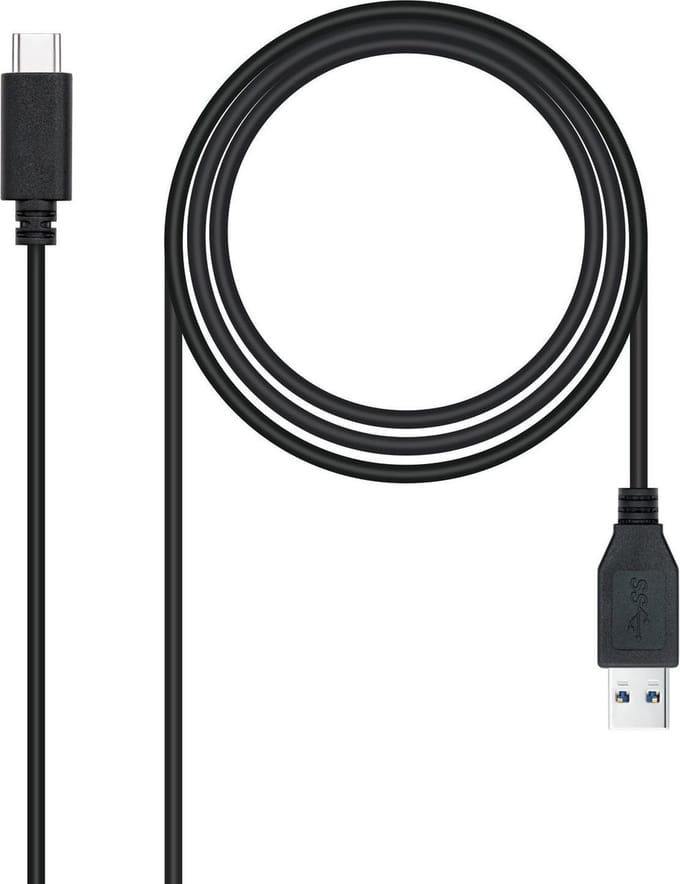 USB to Mini USB Cable NANOCABLE Cable USB 3.1 Gen2 10Gbps 3A, tipo USB-C/M-A/M, Black, 1.5 m (1,5M) Black