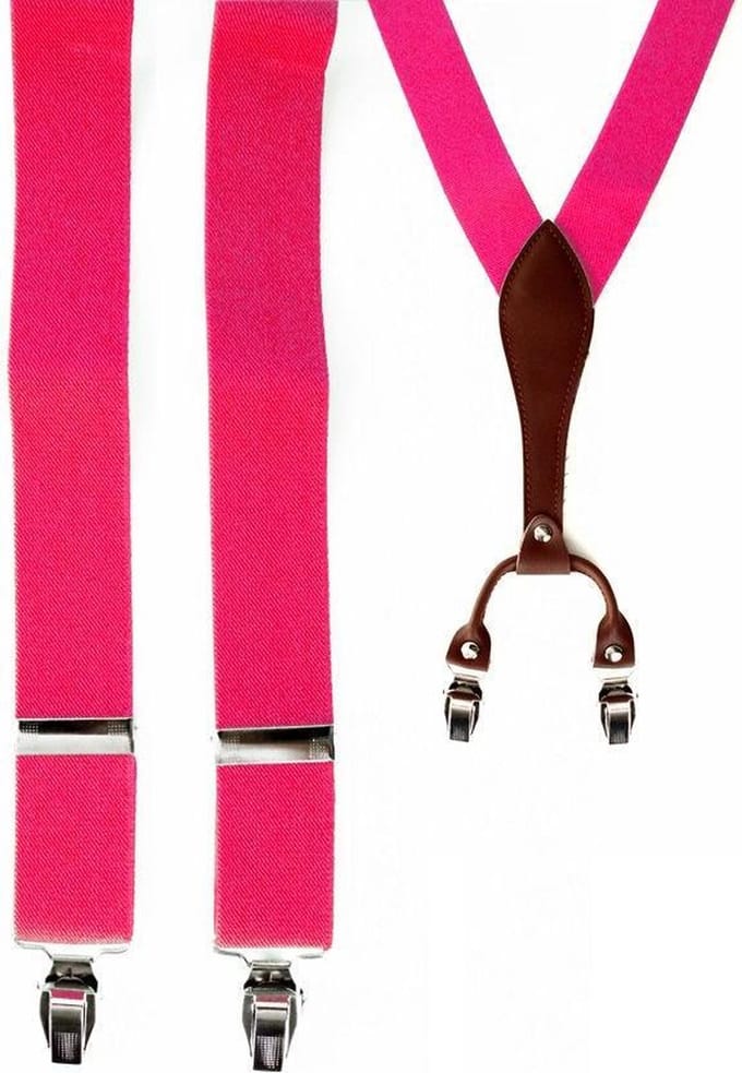 Bretel luxe pink met leder