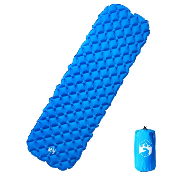 vidaXL - Kampeermatras - opblaasbaar - 190x58x6 - cm - 1-persoons - blauw