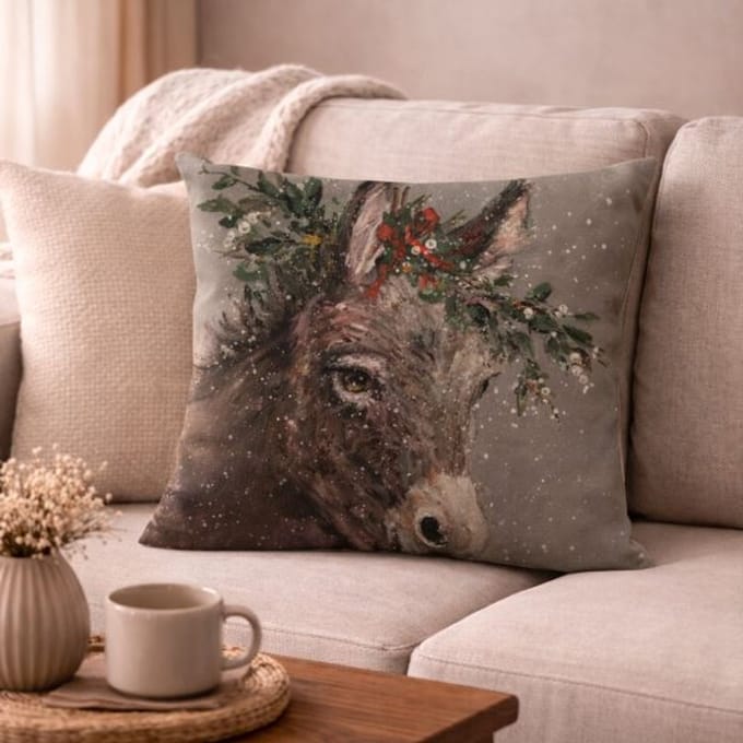 Canvas Gentle Donkeys Collection Kussenhoes - Ezel - Ezels - 45x45 cm