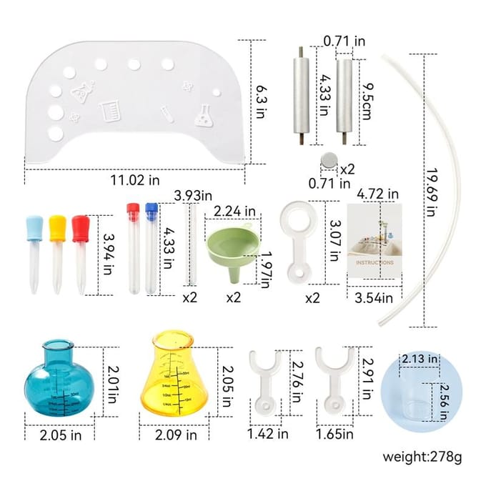 Mini Wetenschaps Experiment Kit Voor Kinderen Vanaf 6 Jaar pH Zuur-Base Test Kit En Chemische Detectie Tool Set Educatief Speelgoed Cadeau white