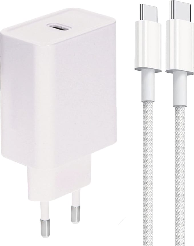30w GaN usb C Adapter met usb C naar usb C Kabel - 1 Meter - Snellader 30 Watt