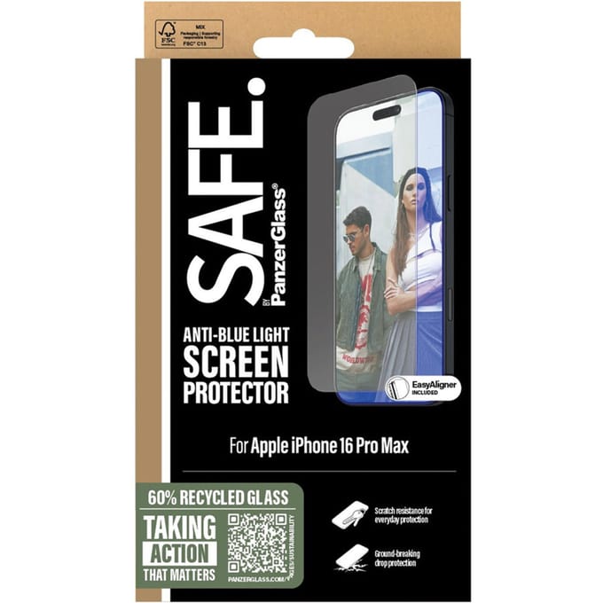 SAFE by PanzerGlass EyeScreenprotector Ultra Wide Fit met applicator geschikt voor Apple iPhone 16 Pro Max