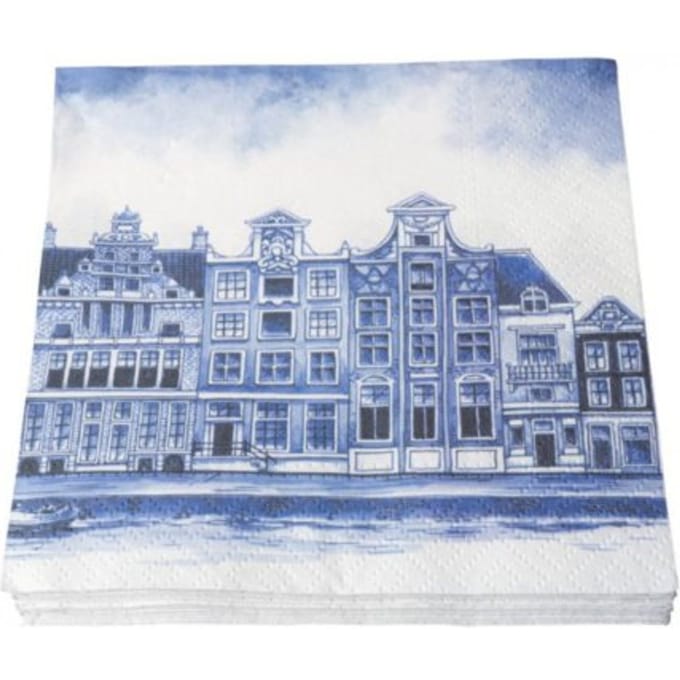 Servetten Grachtenpanden - 20 stuks - 17x17 cm