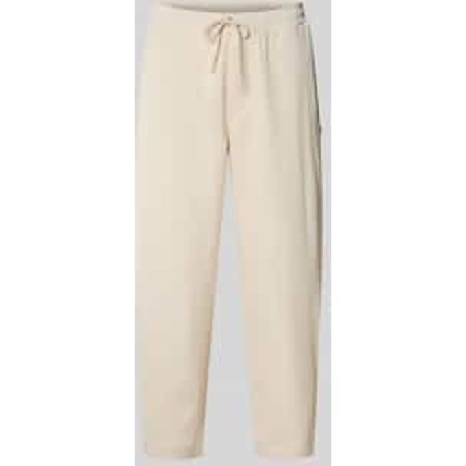 Broek met elastische tailleband in plissélook