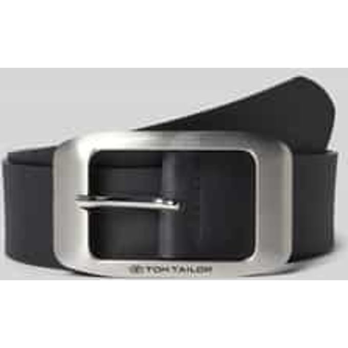 Tom Tailor - TTAMY leren riem met vierkante gesp - Maat 75 - black uni