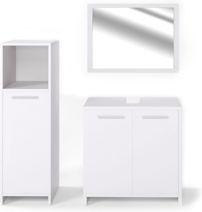 Vicco Badkamermeubel set Kiko, Wit, 3-delig