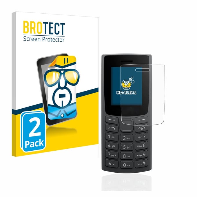 BROTECT - Screenprotector voor Nokia 105 (2023) - Folie Beschermfolie transparant 2 Stuks
