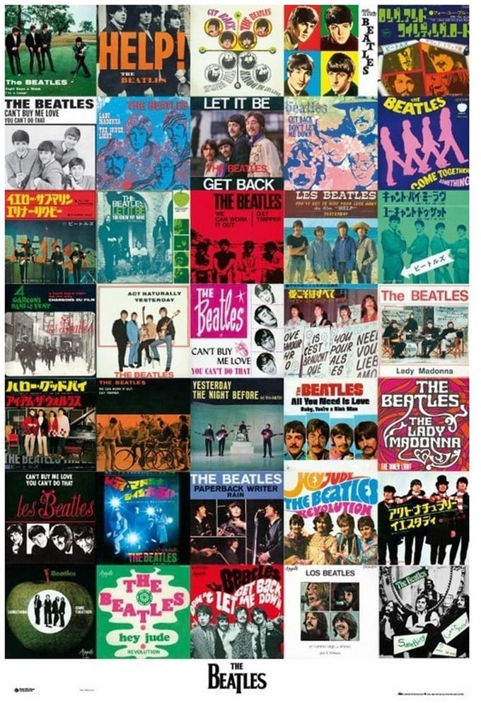 The Beatles poster - Muziek - John Lennon - Paul McCartney - Singlecovers - Help - 61 x 91.5 cm