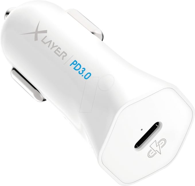 XLayer - USB-C PD 18W Autolader - Snellader - Krachtige Oplader - Kortsluitbeveiliging - Wit