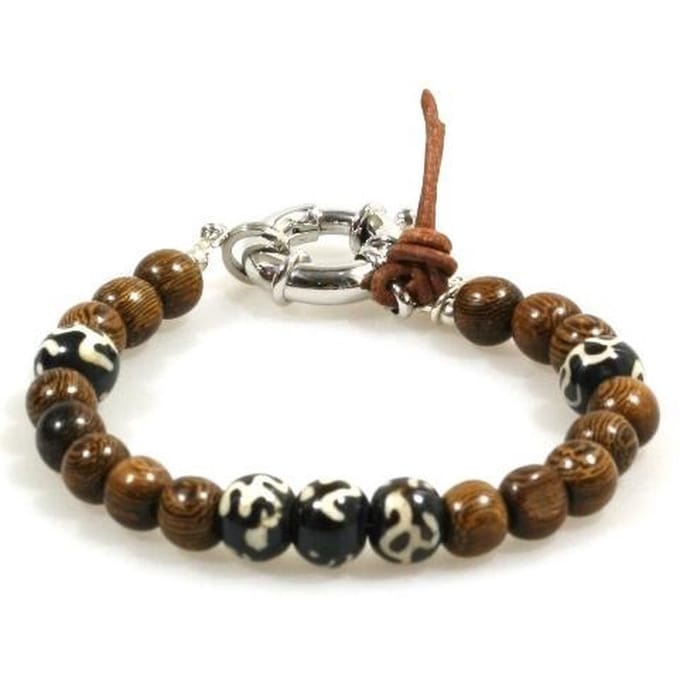 Heaven Eleven Men - bruin hout 8mm Tibetaanse - 21cm