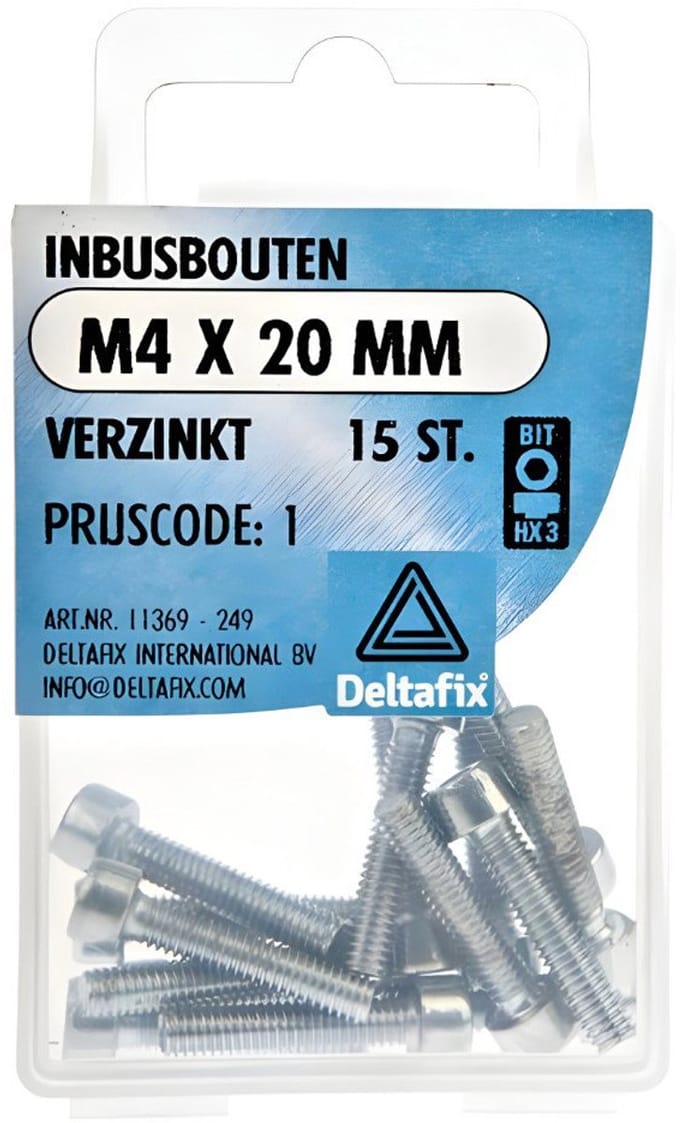 Deltafix - Inbusbout m4x20mm 15st