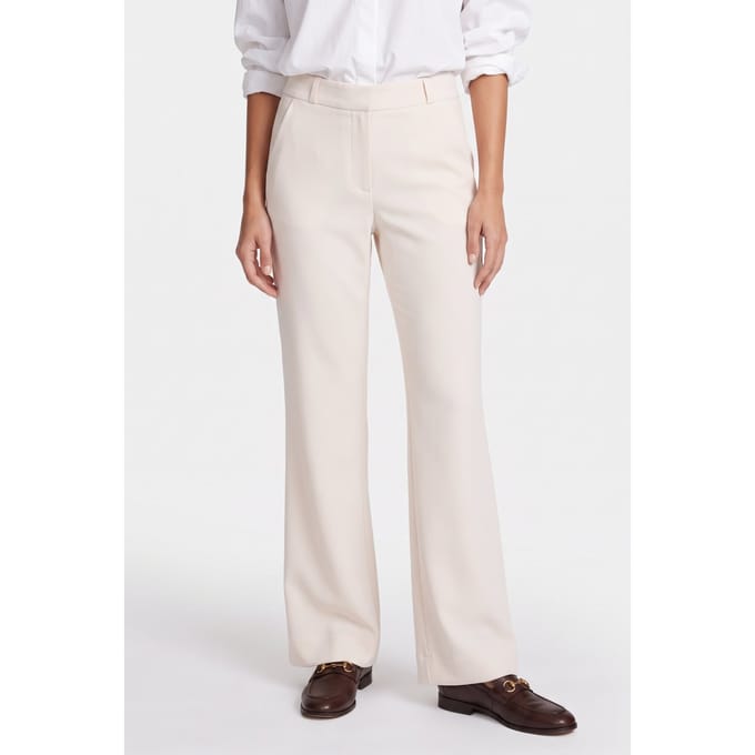 Studio Anneloes Flair Bonded Trousers Ecru Größe: L | Stoffhosen Outlet | Damen | Braun