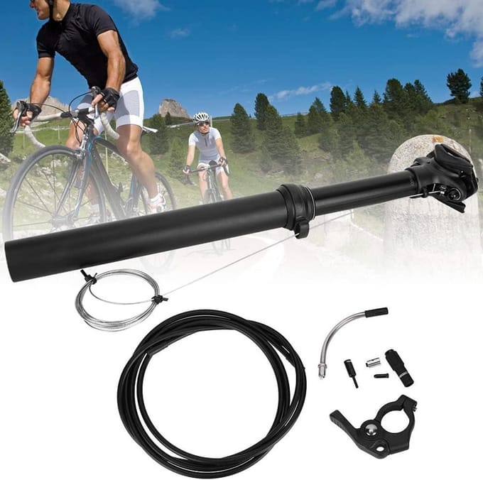 Zadelpen - Opklapbaar - Fietsen - Oliedruksysteem - 30.9mm 31.6mm - Zwart