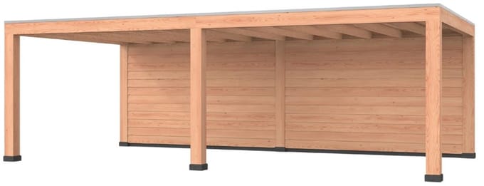 Douglas overkapping, 600 x 400, met achterwand, Westwood Modern Plus