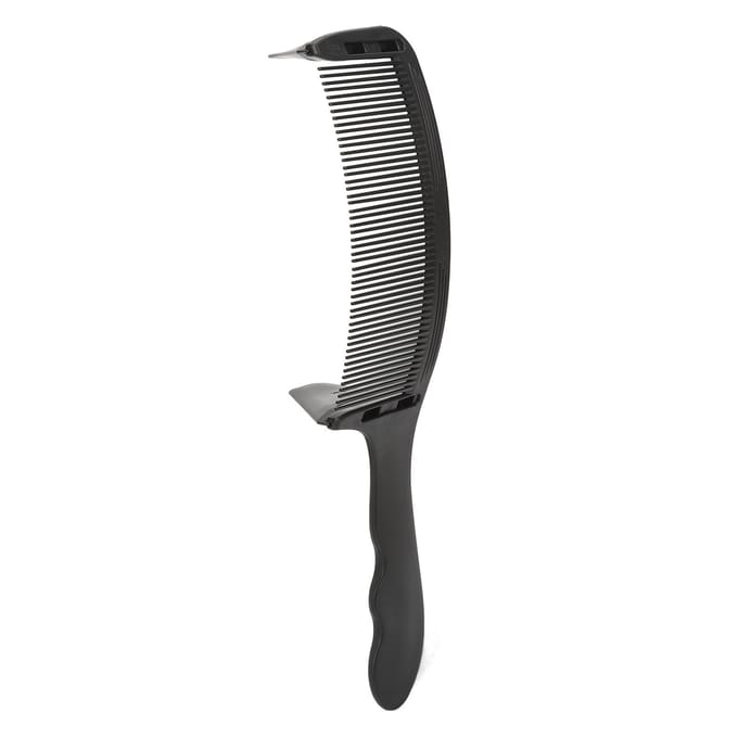 Gebogen Kapperskam S-vormige Boog Professionele Positionering Haarknipsel Gebogen Kam voor Flat Top zwart