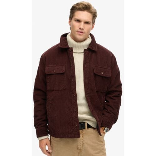 Superdry Surplus Corduroy Overshirt Bruin Grootte: L