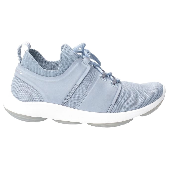 Hush Puppies Womens World BounceMax Lace Up Trainer (Stofblauw)