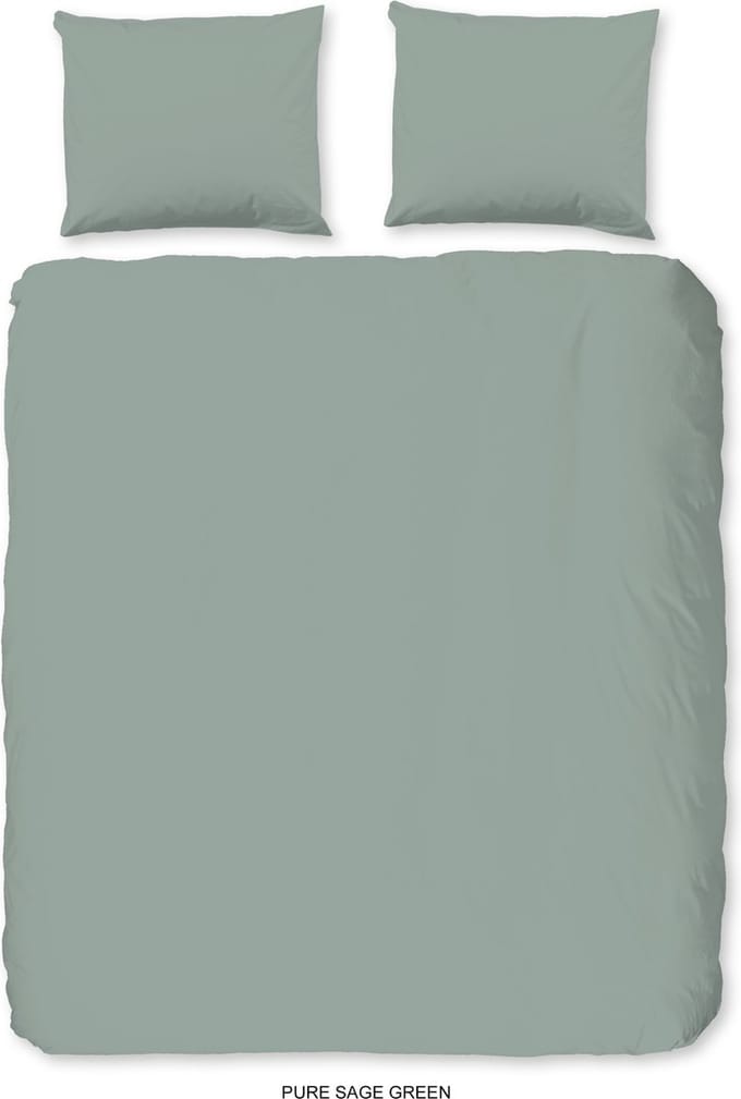 Pure dekbedovertrek effen kleur - 2 persoons 200x200/220 cm - Groen - Microvezel
