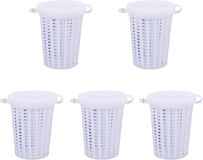 Vis Aas Kooi - Feeder Mand Houder - Vissen Aas Voeren - Grote Capaciteit - 5 Stuks - Wit