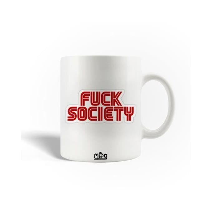 Mug - Fuck Society - Mr Robot - Céramique - Rouge - 30cl - Compatible lave-vaisselle
