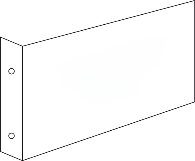 Blanco haaks bord - kunststof - te beplakken met eigen sticker 300 x 150 mm