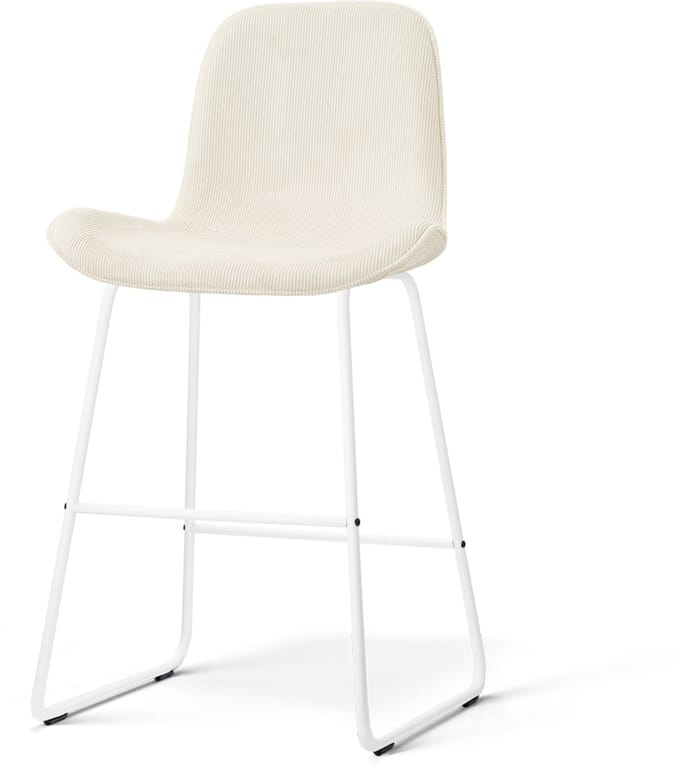 Nolon Nino-Fé barkruk rib beige - wit onderstel - 65 cm