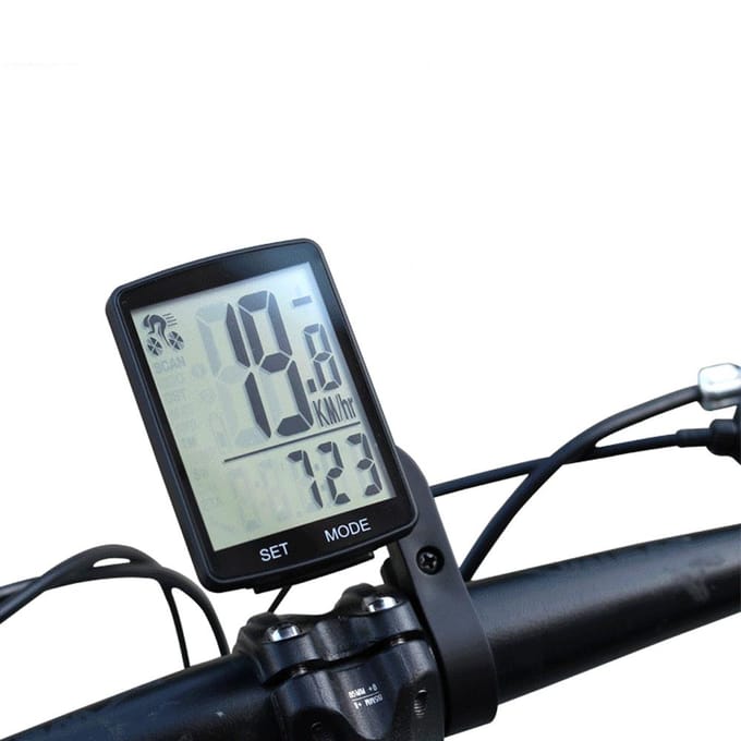 Multifunctionele LCD-scherm Fietscomputer Draadloze fiets Regenbestendige snelheidsmeter Kilometerteller Fietsen groen