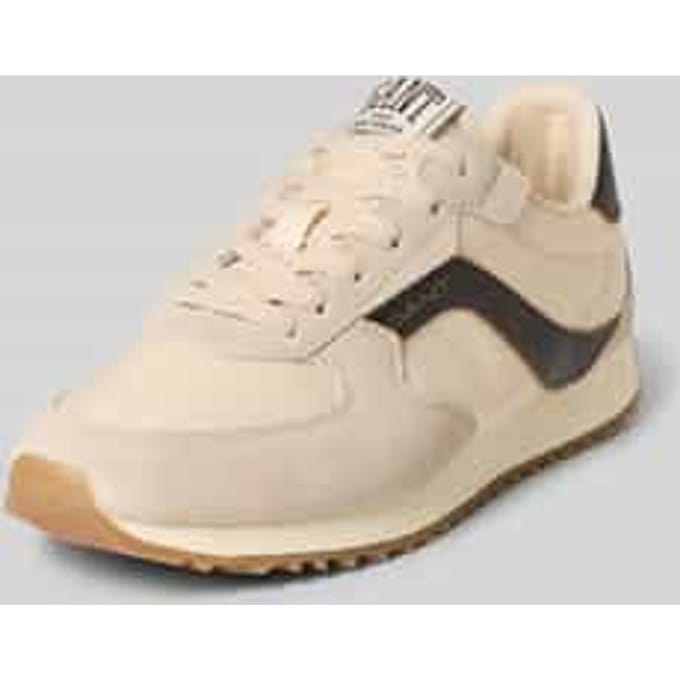 Sneakers van leermix met logodetail model 'Beja'