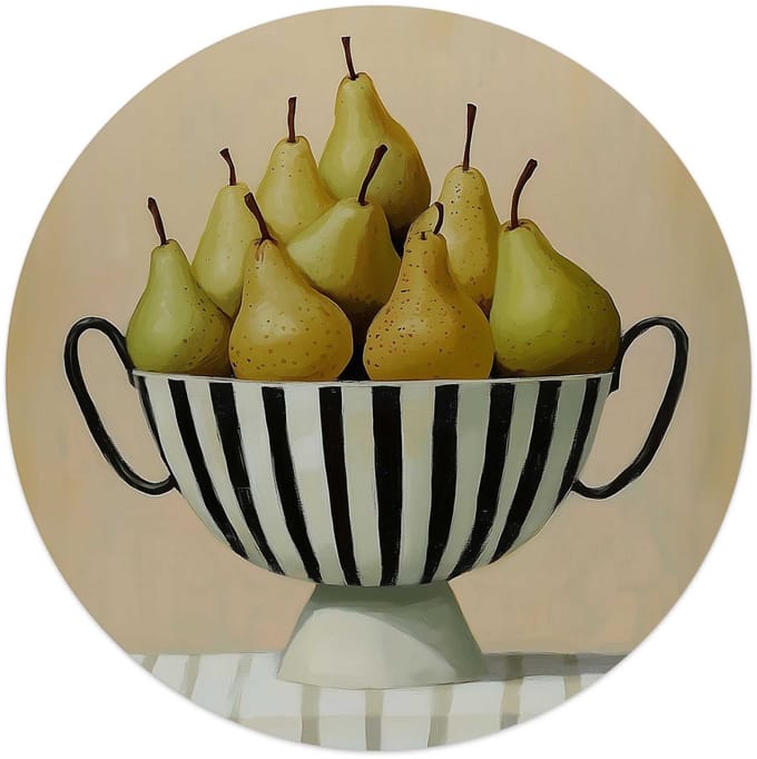 Glasschilderij Schaal met peren - Ø 50 - Glas - REINDERS