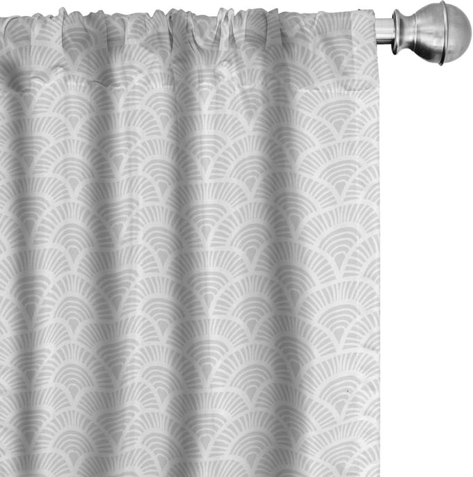 ABAKUHAUS Gordijnen – 2x Voorhangset Grijs-Wit, 75x245 cm, Microfiber