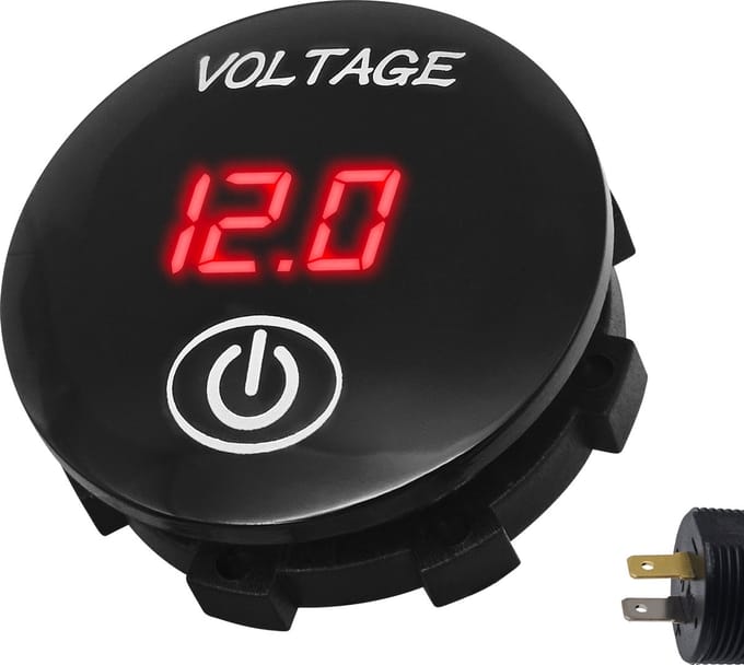 ProRide Universele Voltmeter Inbouw 12-24V DC met Aan/uit Schakelaar - Rood