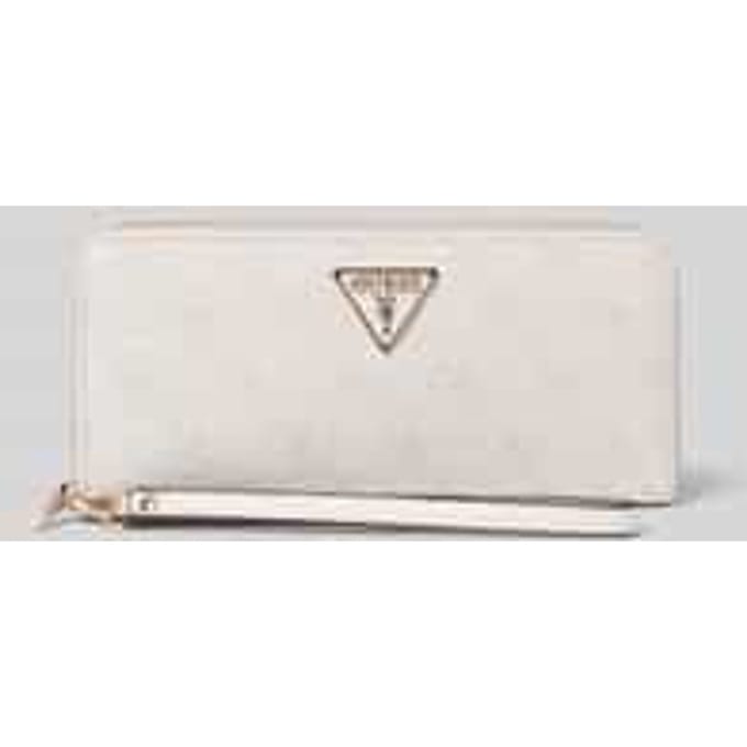 GUESS portemonnee Laurel II SLG Large Zip Around Wallet Bone Logo crème