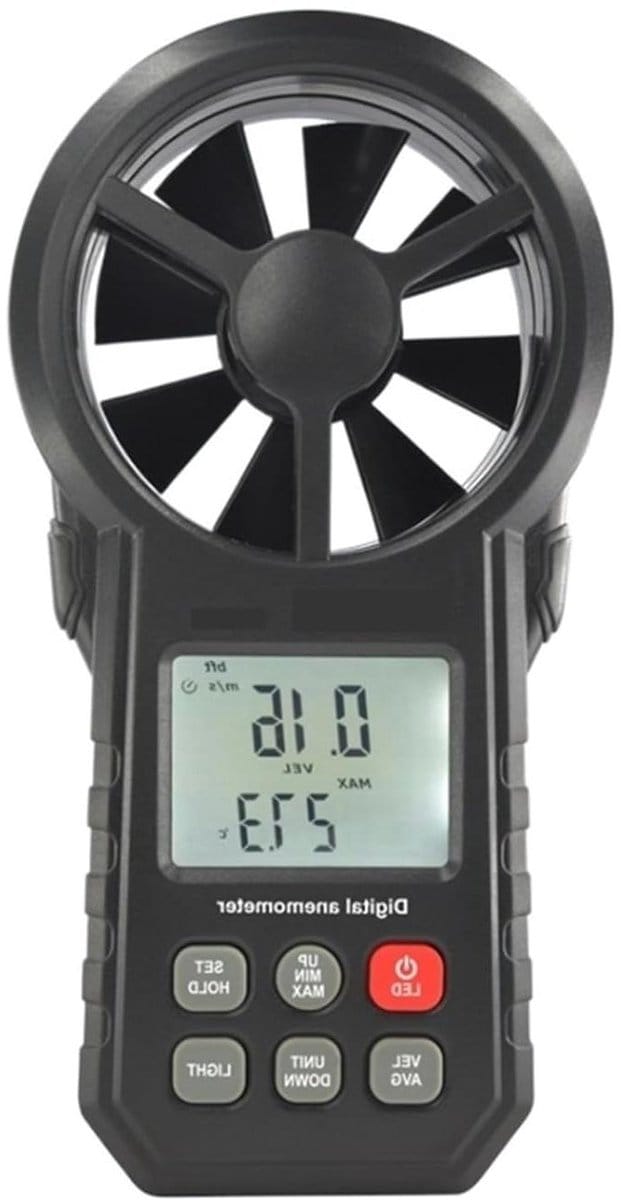Draagbare Digitale Anemometer - Windmeter Temperatuurmeter - Buitenactiviteiten Meten - Real-time Metingen - Compact Formaat - One Color