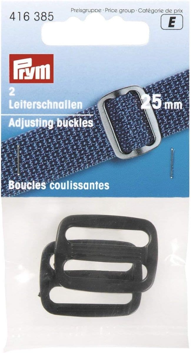 Laddergesp 25 mm zwart - Set van 2