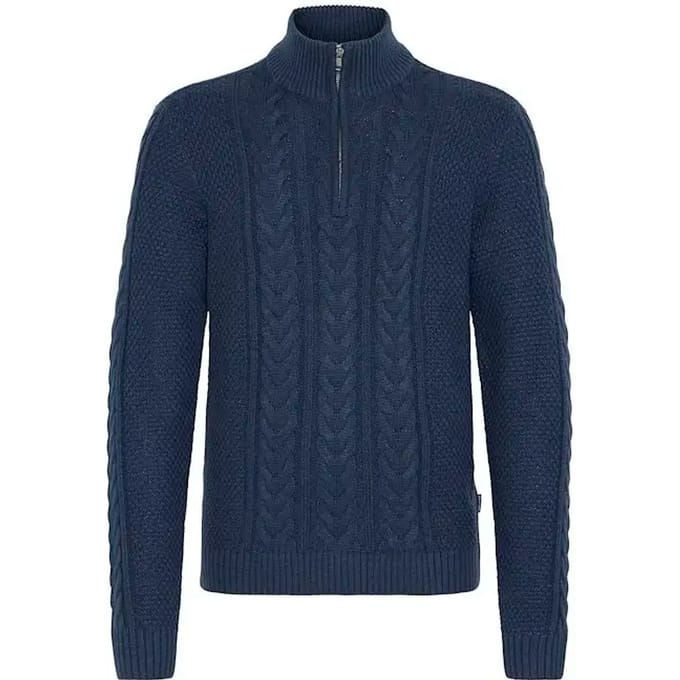 Gebreide pullover met ritssluiting, model 'BASIM'
