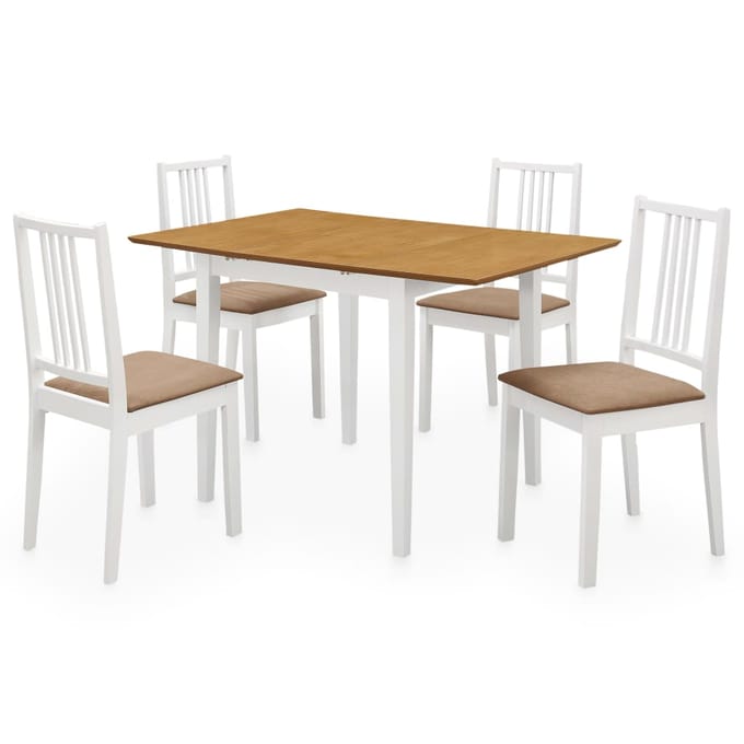 vidaXL - 5-delige - Eethoek - MDF - wit