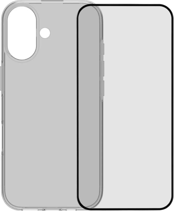 Back Cover iPhone 17 Transparant + BlueBuilt iPhone 17 Screenprotector Glas