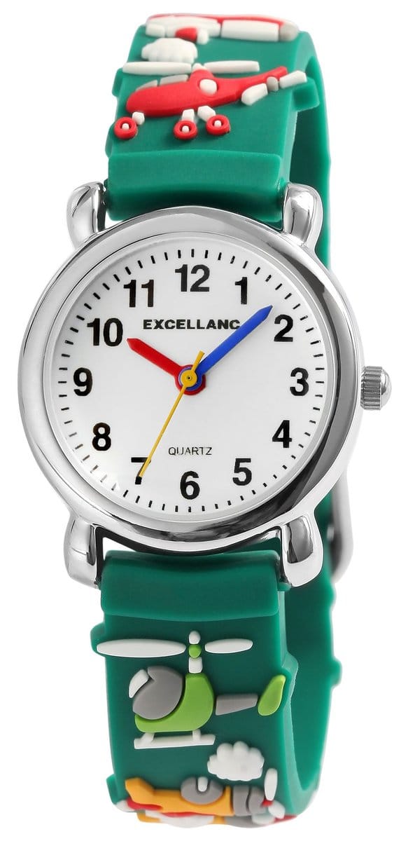 EXCELLANC Excellanc kinderhorloge van siliconen met helikoptermotieven