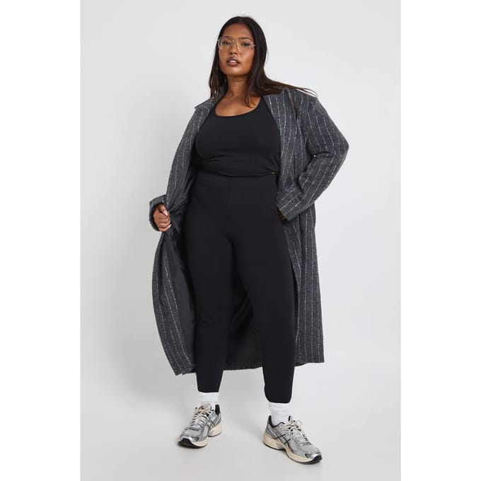 boohoo Dames Plus-legging met hoge taille | Zwart | Maat: 44