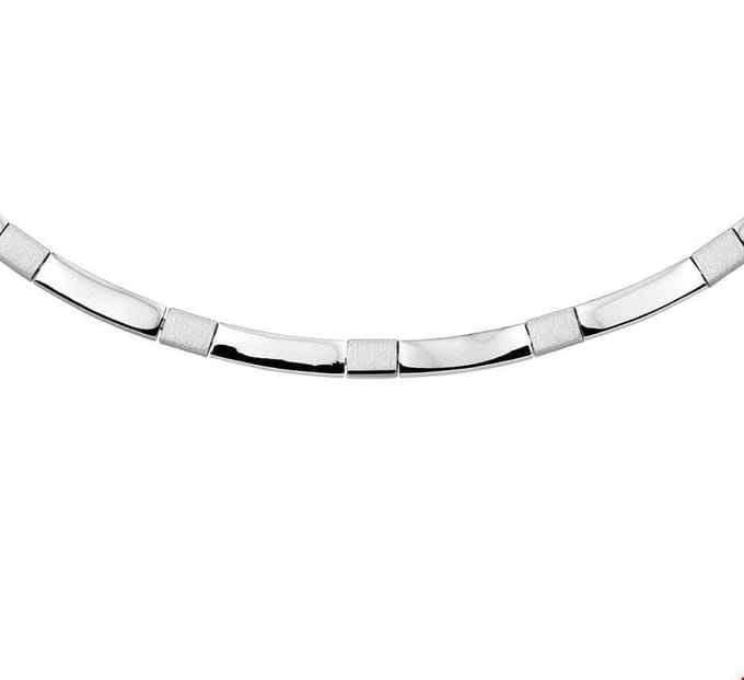 Zilver Gerhodineerde Collier poli/mat 4 1327777